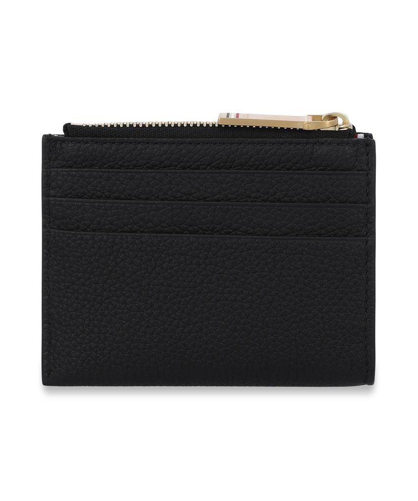 Thom Browne Soft Pebble Grain Leather Zip-Up Card Holder - Black / Uaw099Al0105001