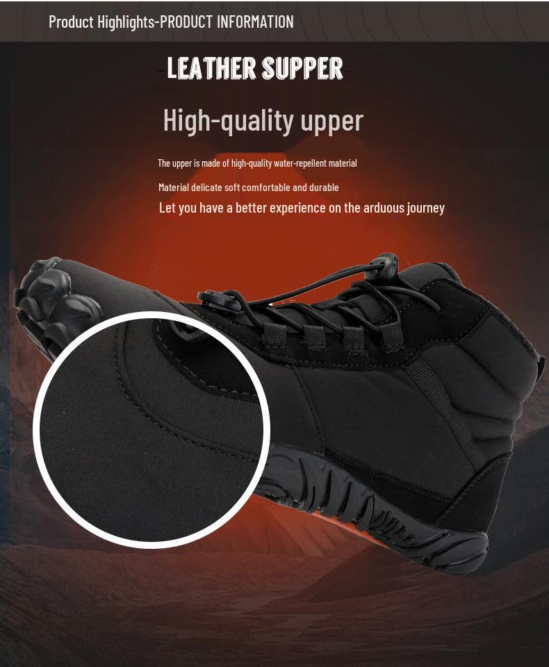 2024 Зимние водонепроницаемые высокие сноубутсы на флисовой подкладке - Теплая, дышащая повседневная хлопковая обувь для пар