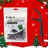 Bamboo Charcoal Mint Dental Floss Picks Disposable 200 Counts Deep Clean Teeth Fresh Breath Home Travel Friendly
