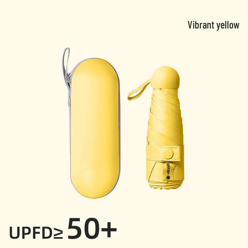 Компактный складной зонт с защитой от УФ-лучей и черной подкладкой