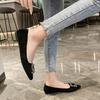 Shallow Mouth Pointed Head Soft Sole Professional Work Shoes Women's 2025 Spring and Summer New Fashion Flat Bottom Rhinestone Square Buckle Single 