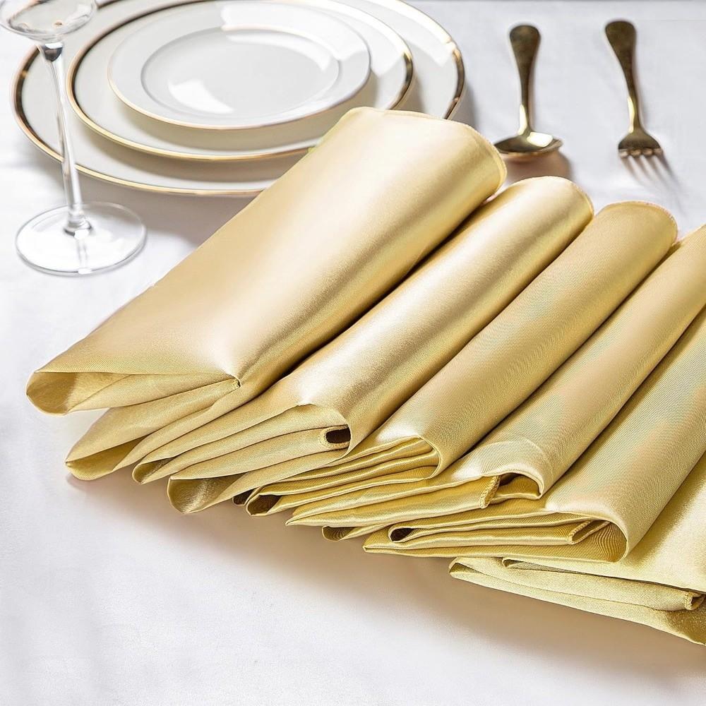 10pcs Smooth Silky Satin Napkin 30x30cm Table Napkins Dinner Napkins  For Wedding Banquet Restaurant