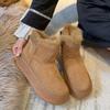 Женские зимние ботинки на толстой подошве 2024 года, новые зимние ботинки из флиса с мехом и утолщенным хлопком Northeast