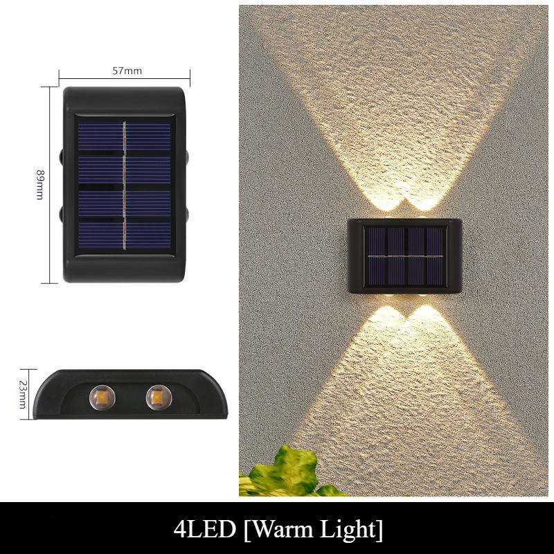 4/6/10 LED Solar Wall Lamp Outdoor Waterproof Up And Down Luminous Lighting Garden Decoration Solar Lights Stairs Fence Sunlight Lamp