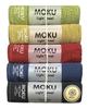 Kontex MOKU Face Towels, Set of 5, Imabari Towels, 33 X 100cm (Vivid Lime Green, Yellow, Red, Navy, and Charcoal Gray)