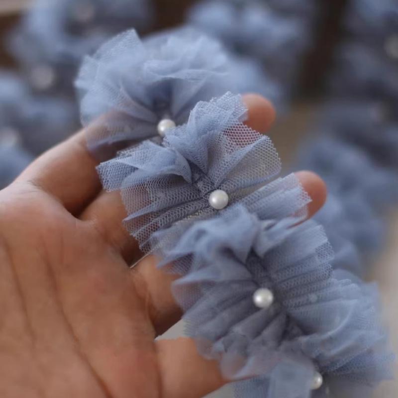 Best center nail bead pleated fluffy Felt photo frame lace dress skirt shoulder strap Tie bag Quiet book sewing material Ribbon