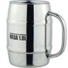 Mega Mug, 1 Liter, with Lid, Stainless Steel Barrel Shape, Double Vacuum Walled, Highball, Beer, Maximum Stainless Steel Drinkware, 1L