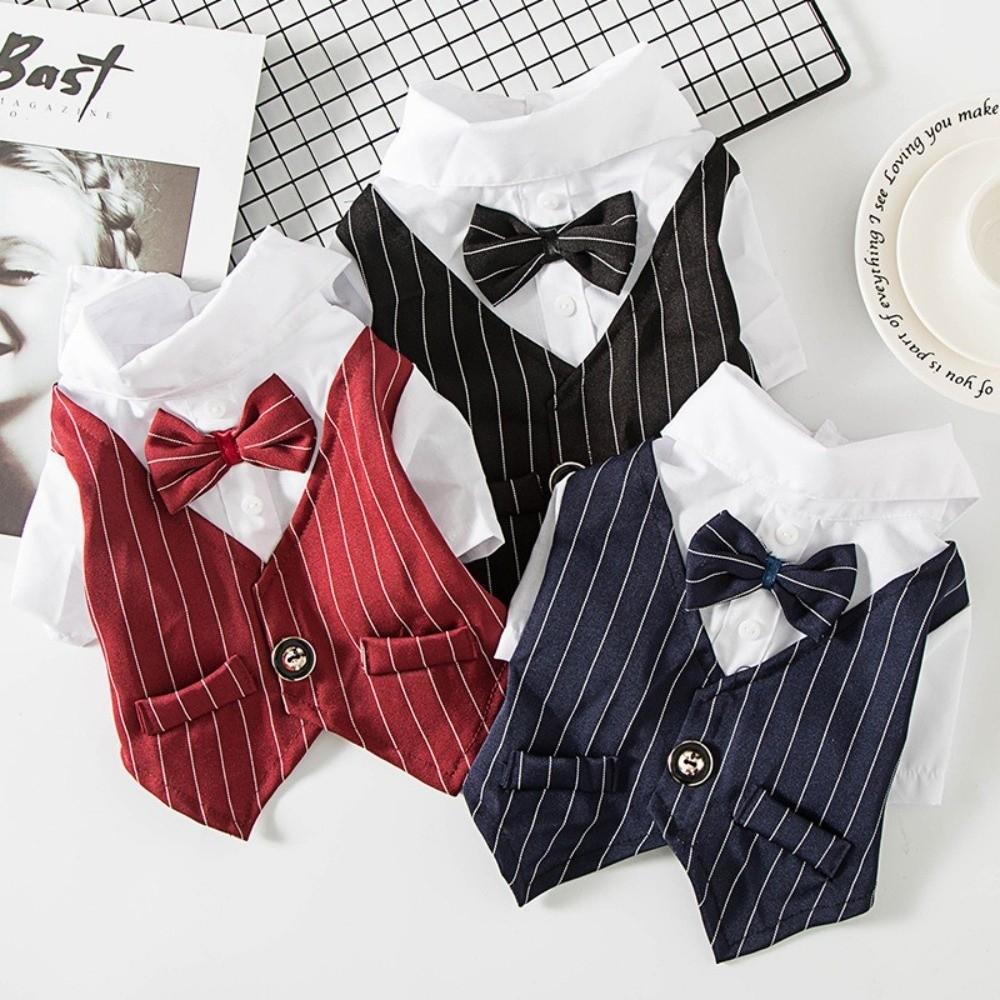Lightweight Dog Wedding Suit Button Closure Small Dog Clothes Pet Tuxedo Outfit for Teddy Dogs