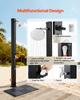 35L Solar Heated Shower, 195cm Showerhead Height Outdoor Shower, with Floor Kit & Foot Faucet, Hot & Cold Water Adjustment, Freestanding for Backyard