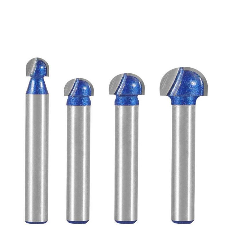 1/4 шт. 1/4 дюйма, 6 мм хвостовик, профессиональный уровень, набор сферических фрез, концевая фреза, круглая коробка, твердосплавная фреза с ЧПУ, радиальная фреза