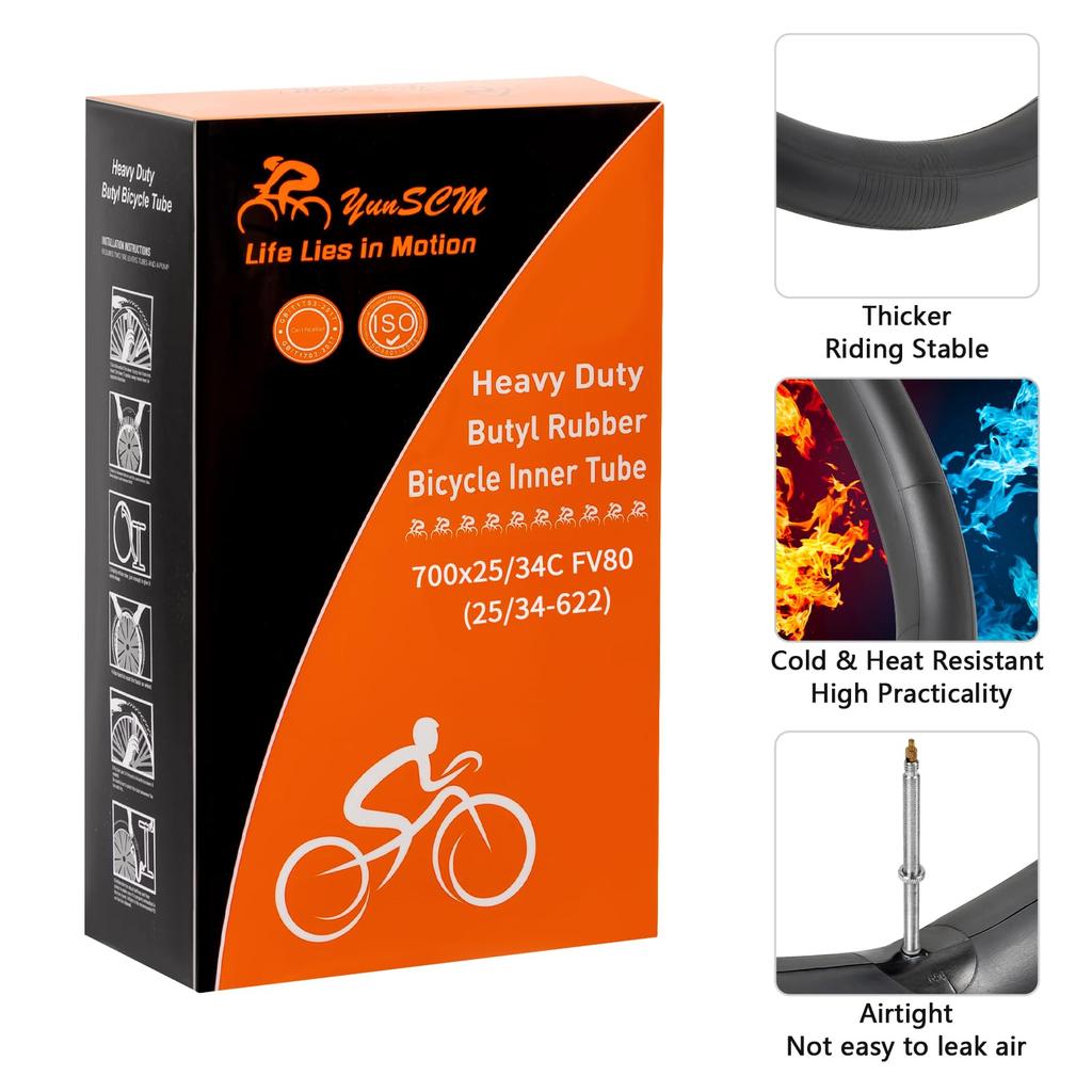 YunSCM 2 700 28c Tube Wall Presta Style Long Valve 700 25c Bicycle Tube 700 Tire Tube 700 Tire Tube 700 Road Bike Tube 700 Road Bike Tube 700 25c Bike