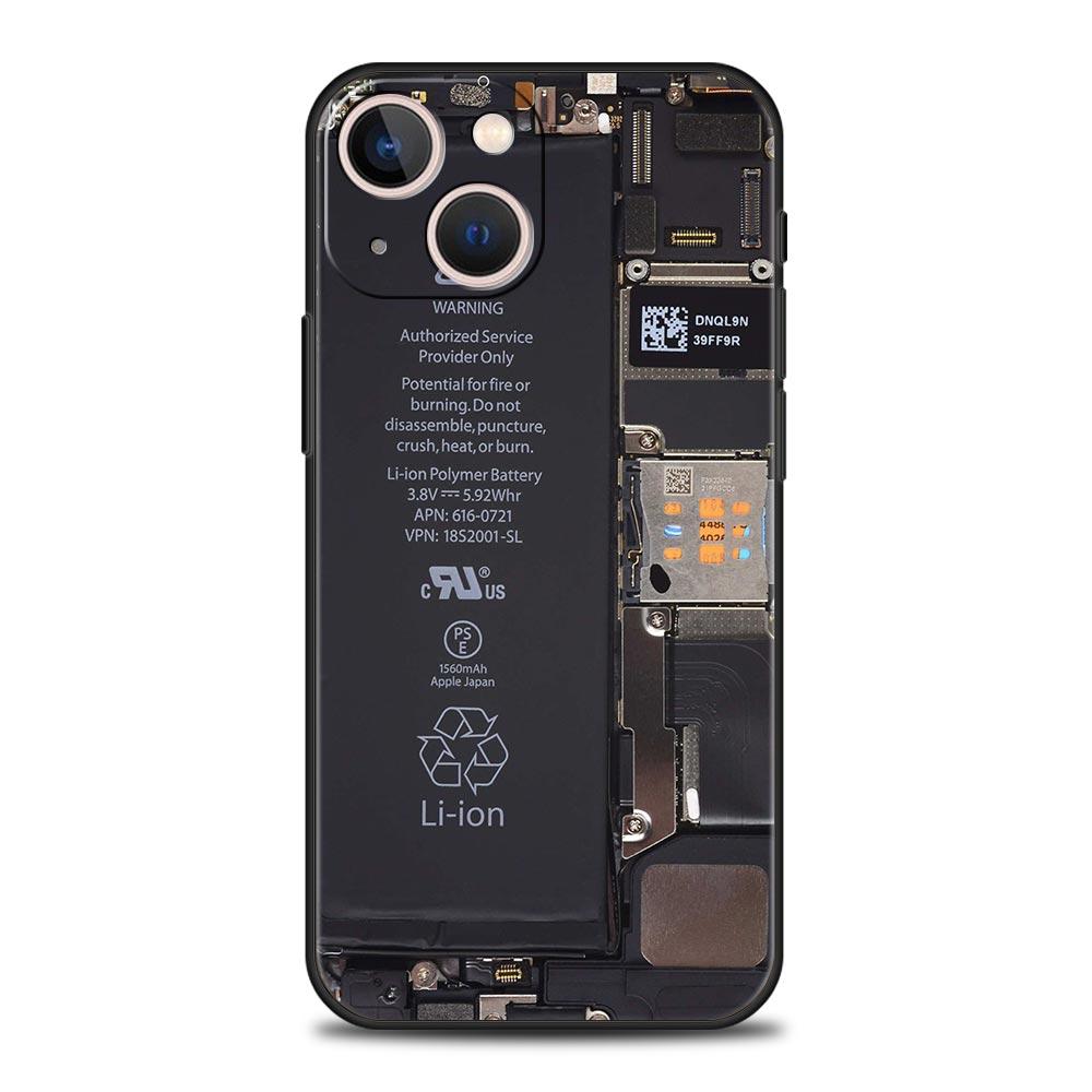 Чехол-накладка с рисунком печатной платы для iPhone 17 16 15 14 13 12 11 Pro Max 17 Air Plus Ударопрочный Мягкий ТПУ Чехол Fundas