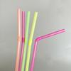 100Pcs Flexible Plastic Straws Disposable Drinking Straws Assorted Colors 21cm Bendable Striped Design Juice Straws for Parties Events