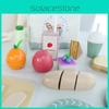 Wooden Fruits And Vegetables Cutting Toy Play Set For Toddler Education Early