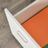 2-Drawer Office Chest with Lock and 5 Wheels. Chipboard. 40x49x58cm. White