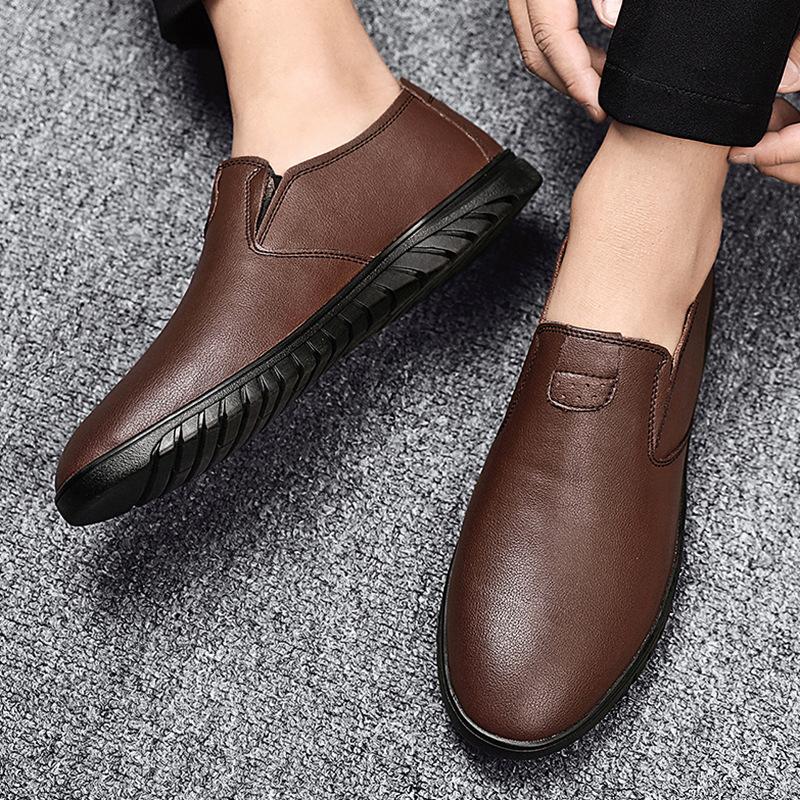 Leather Shoes Men's 2025 New Casual Leather Shoes Men's British Business Leather Shoes Work Dad Shoes Driving Shoes Men's Shoes
