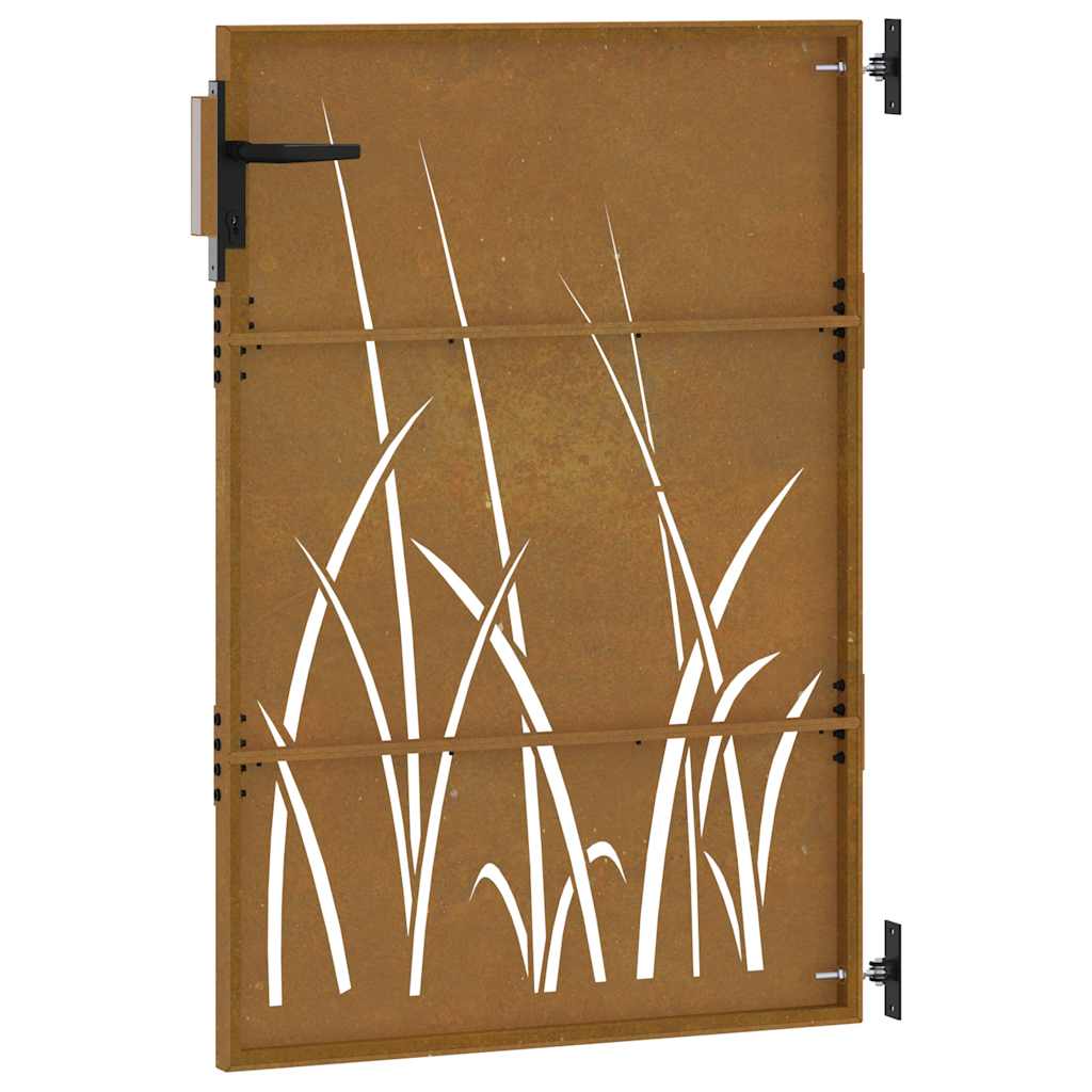 Garden Gate 85 x 125 cm Corten Steel Grass Design