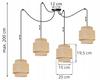 Hanging lamp, chandelier, ceiling lamp, boho jute lampshade