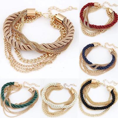 Женский многослойный браслет из сплава