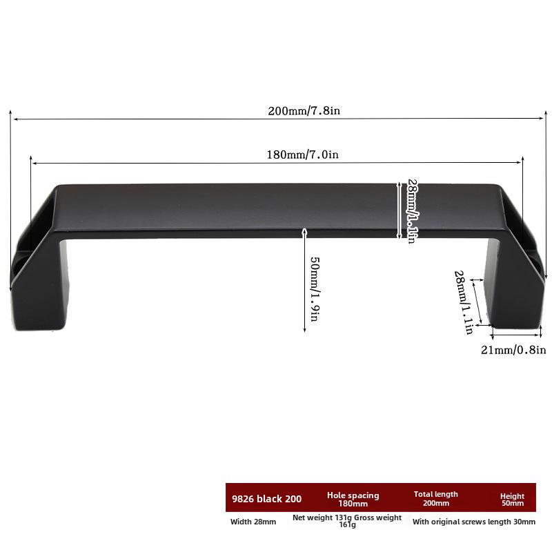 Черная прочная металлическая ручка для амбарных дверей для деревянных или раздвижных дверей