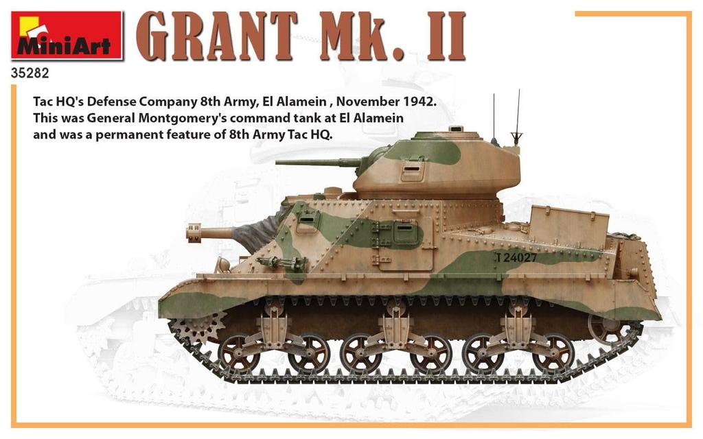 Miniart 1/35 British Grant Mk.2 Plastic Model MA35282