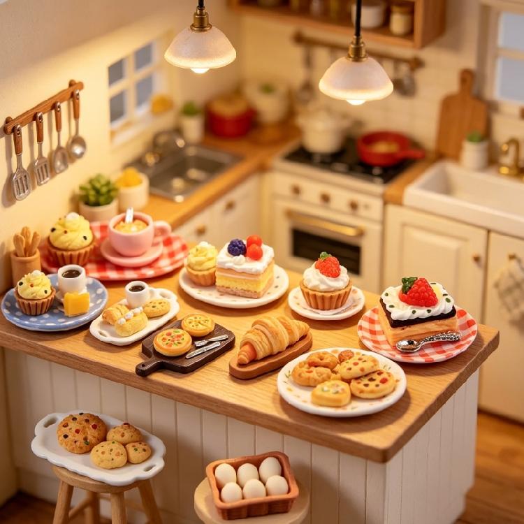 Pastries Pastry Plate Model For Miniature Dollhouses Scene Easy To Clean Surfaces Safe For Children