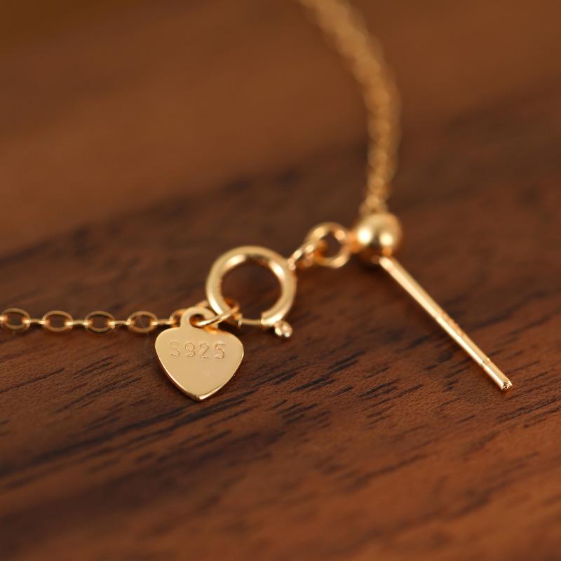 Персонализированное ожерелье с инициалом из стерлингового серебра 925 пробы - Женская цепочка на ключицу с алфавитным кулоном, ювелирный тренд