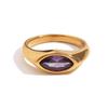 Кольцо-печатка EBbelle Horse Eye Zircon, цветное, гипоаллергенное, из нержавеющей стали 316L, ювелирное изделие с позолотой 18 карат