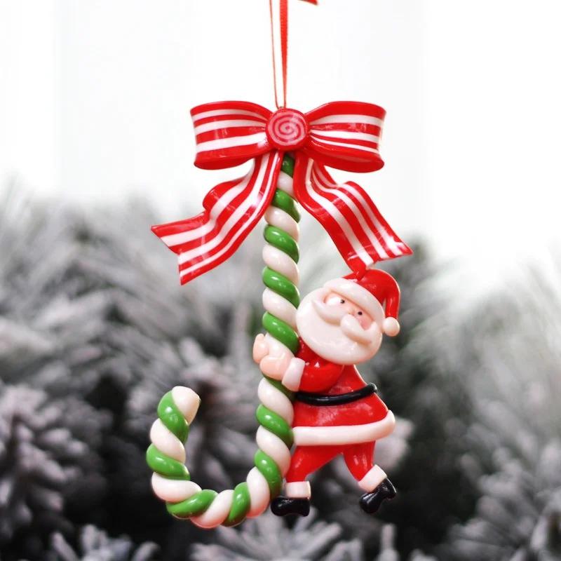 Christmas Decorations Santa Claus Snowman Small  Candy Cane Ornaments Christmas Tree Decoration Ornaments
