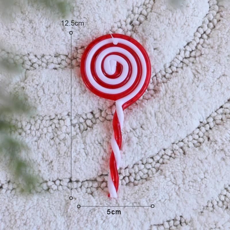 Christmas Ornaments Christmas Tree Pendants Candy Lollipop Santa Claus Crutches Plastic Toy New Year Party Hanging Decoration