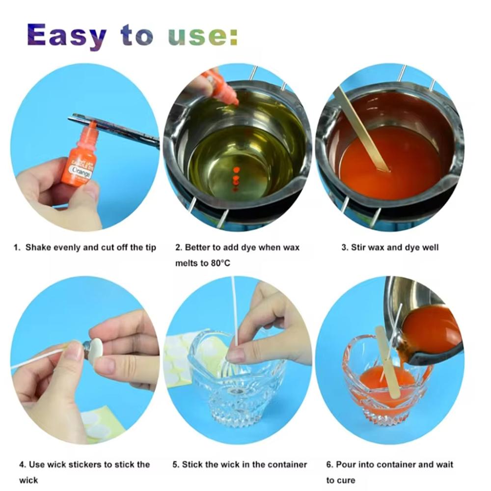 Краситель для свечей 24 цвета 10 мл жидкий краситель на масляной основе для воска свечей яркий цвет свечей для самостоятельного изготовления свечей высококонцентрированный натуральный