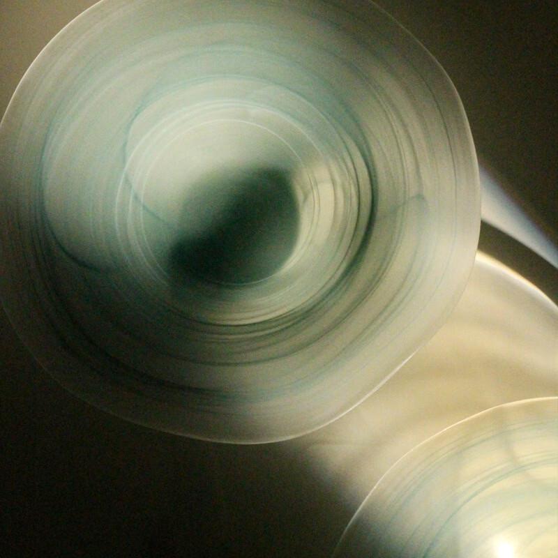 Elegant Cloud Mist Glass Serving Plate