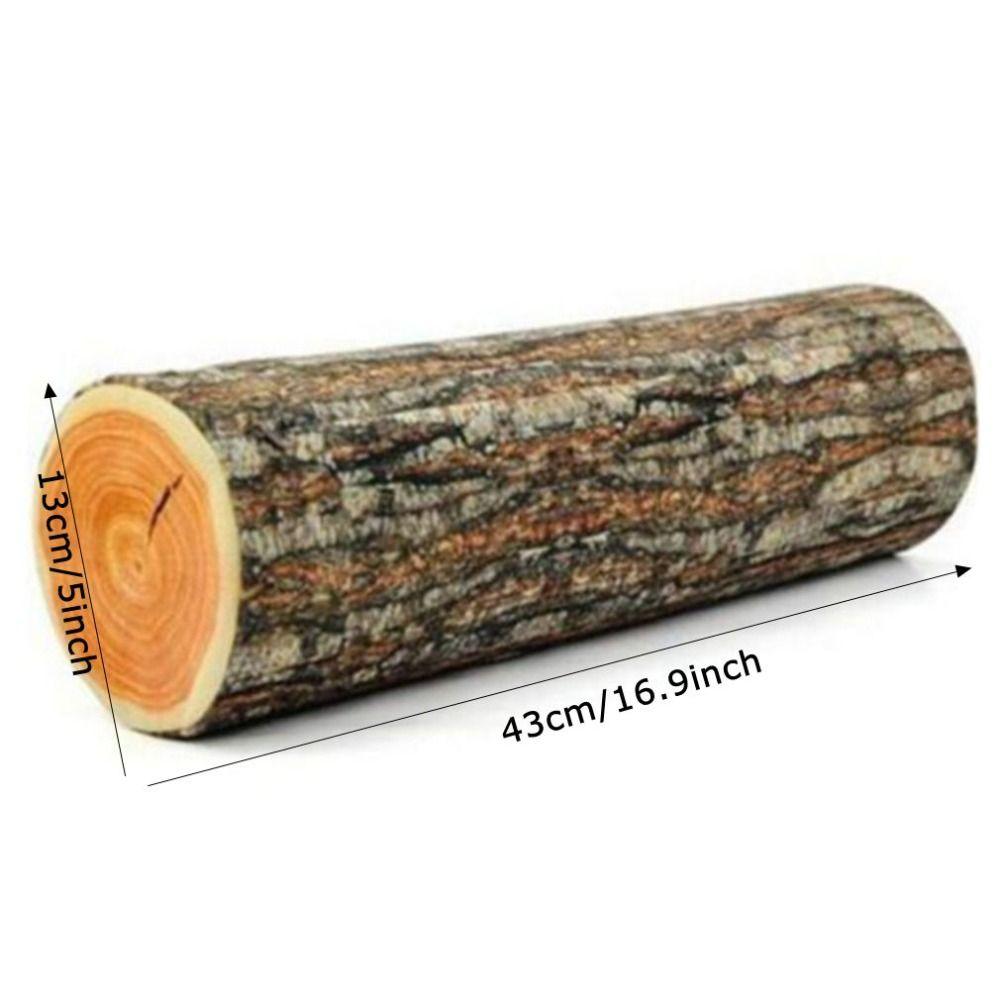 Material Tree Log Pillow Soft Texture PP Cotton Filled Stump Cushion Realistic Wood Grain Round Floor Cushion For Women