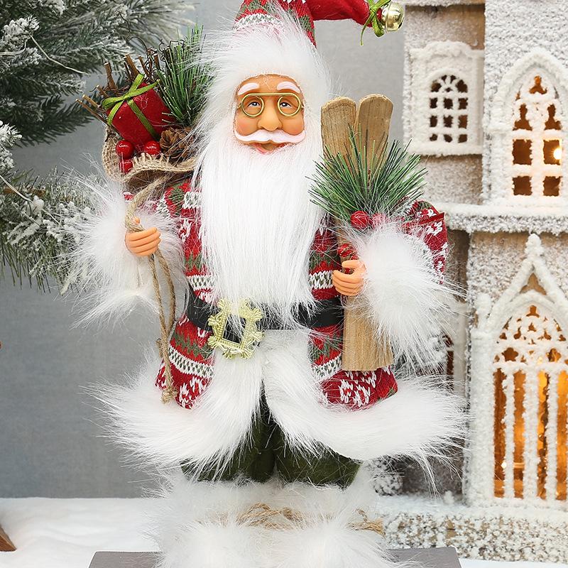 12-Inch White-Bearded Santa Claus Tabletop Christmas Decoration Ornament