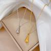 Холодный Фэн-шуй Капля Индивидуальность Минималистичный Ветряная печь Настоящее золото Ожерелье Женская цепочка на ключицу