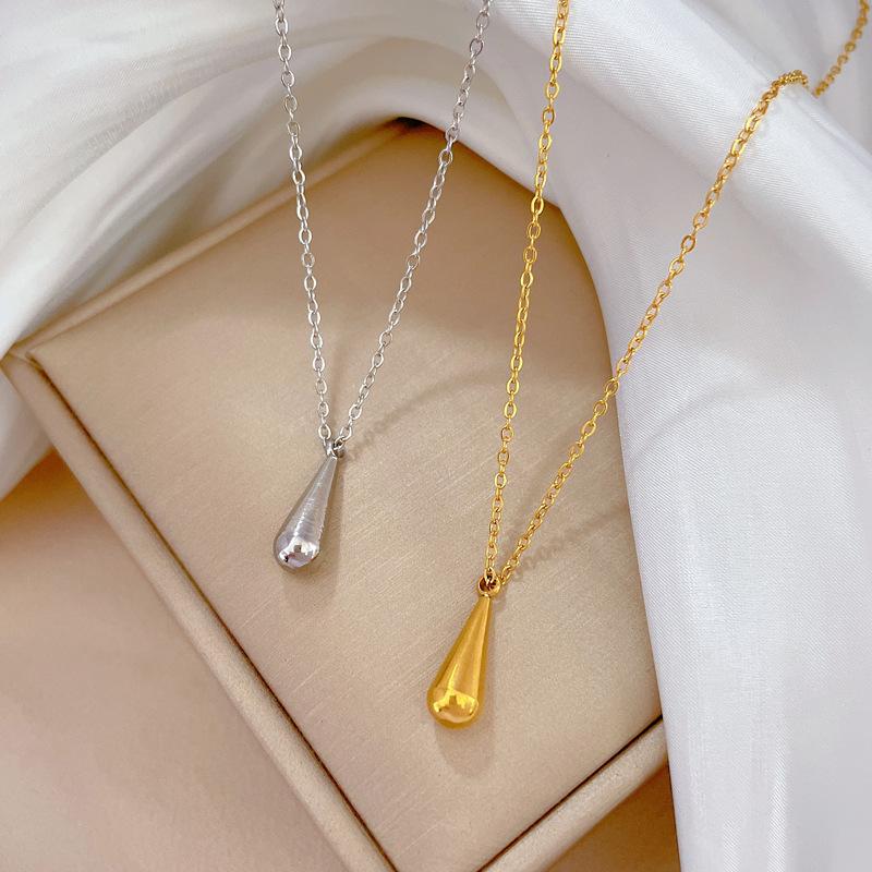 Холодный Фэн-шуй Капля Индивидуальность Минималистичный Ветряная печь Настоящее золото Ожерелье Женская цепочка на ключицу