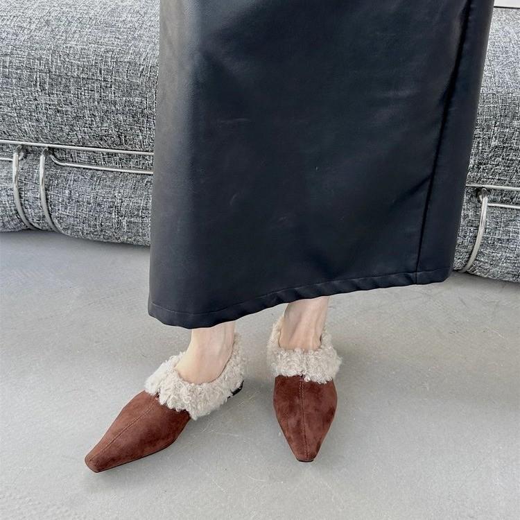 Меховые балетки женские сексуальные теплые туфли для женщин трендовые зимние короткие плюшевые элегантные зимние ботинки