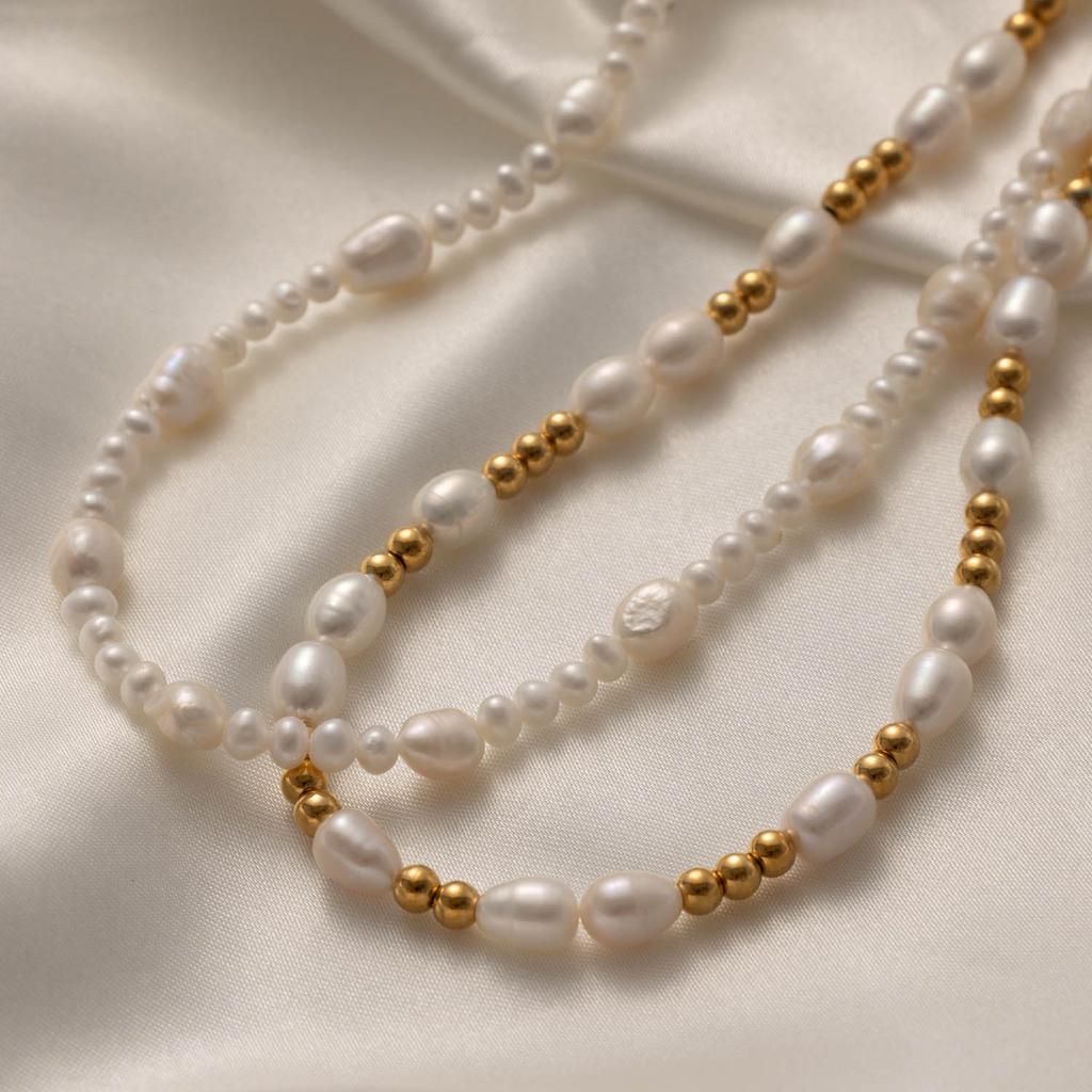 1pc Fashion Real Baroque Freshwater Pearl Necklace Women Custom Lucky Choker Pearl Beads Beaded Necklace Jewelry for Women