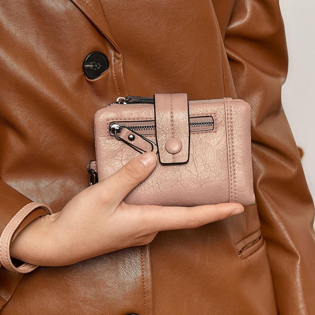 New Women's Wallet Fashion Zipper Buckle Clutch Multi-function Short Change Bag