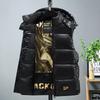 Cotton Padded Vest Hooded Zip-up Sleeveless Jacket Male Spring Autumn Warm Casual Coat Fashion Outdoor Truck Work Black