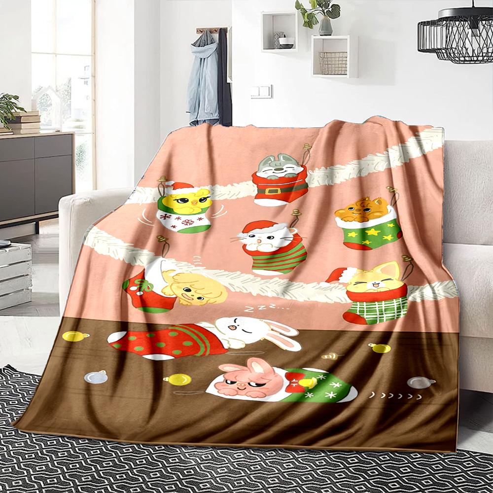 Christmas Cats Gifts Blanket Soft Throw Blanket For Home Bedroom Bed Sofa Travel Office Solid Christmas Blanket