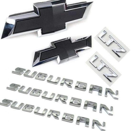 Для 2015- Suburban LTZ Хромированные Черные Эмблемы Bowtie Буквы