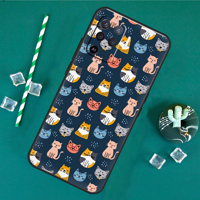 Милый Кот Котёнок Чехол Для Oppo A80 A40 A60 A16 A76 A96 A91 A15 A17 A74 A94 A54 A57S A18 A38 A58 A78 A98 Обложка
