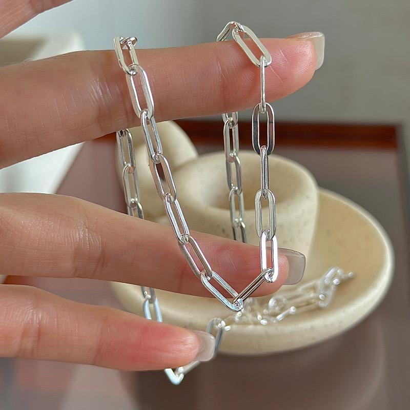 Серебряные ожерелья S925 для женщин, простые минималистичные кулоны, полые, с простой цепочкой, подарок на день рождения