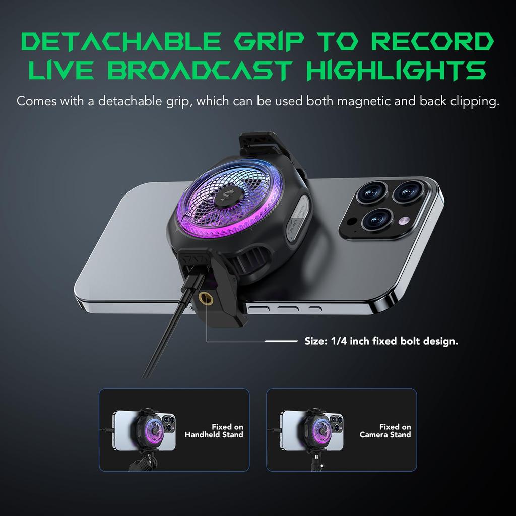 Охлаждение смартфона Black Shark MagCooler 4 Pro Магнитное охлаждение сотового телефона RGB 27 Вт сотовый телефон видео автомобильный мобильный охладитель для сотового iPad вентилятор, вентилятор, свет,