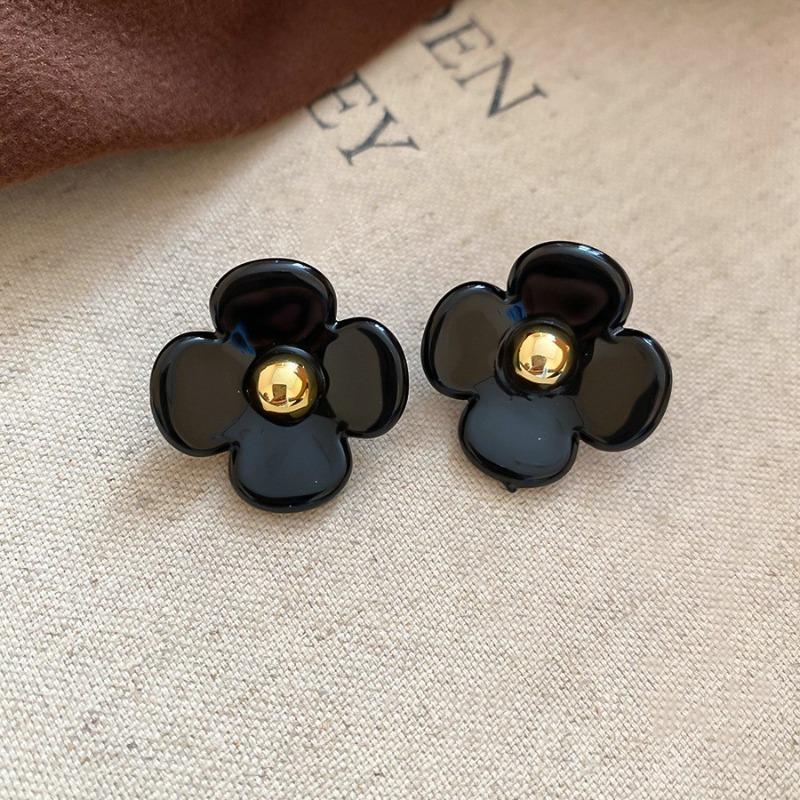 Геометрические серьги-пусеты из серебряной иглы и черного кристалла, нишевые универсальные серьги, темпераментные, легкая роскошь, премиальные серьги