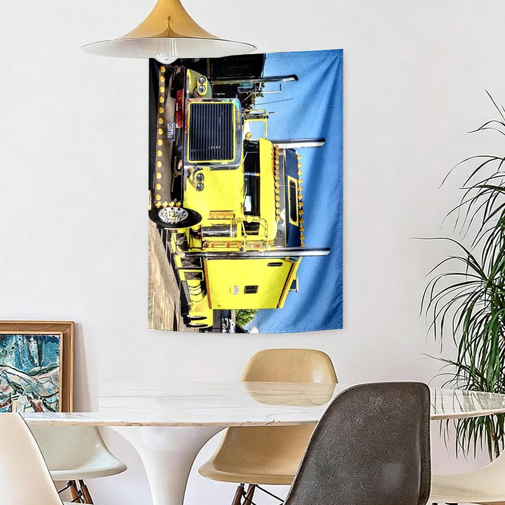 Kw Heavy Trucks Wall Decor Tapestry Art For Pet Memorial Birthdaywedding Party Backdrop Family Gift