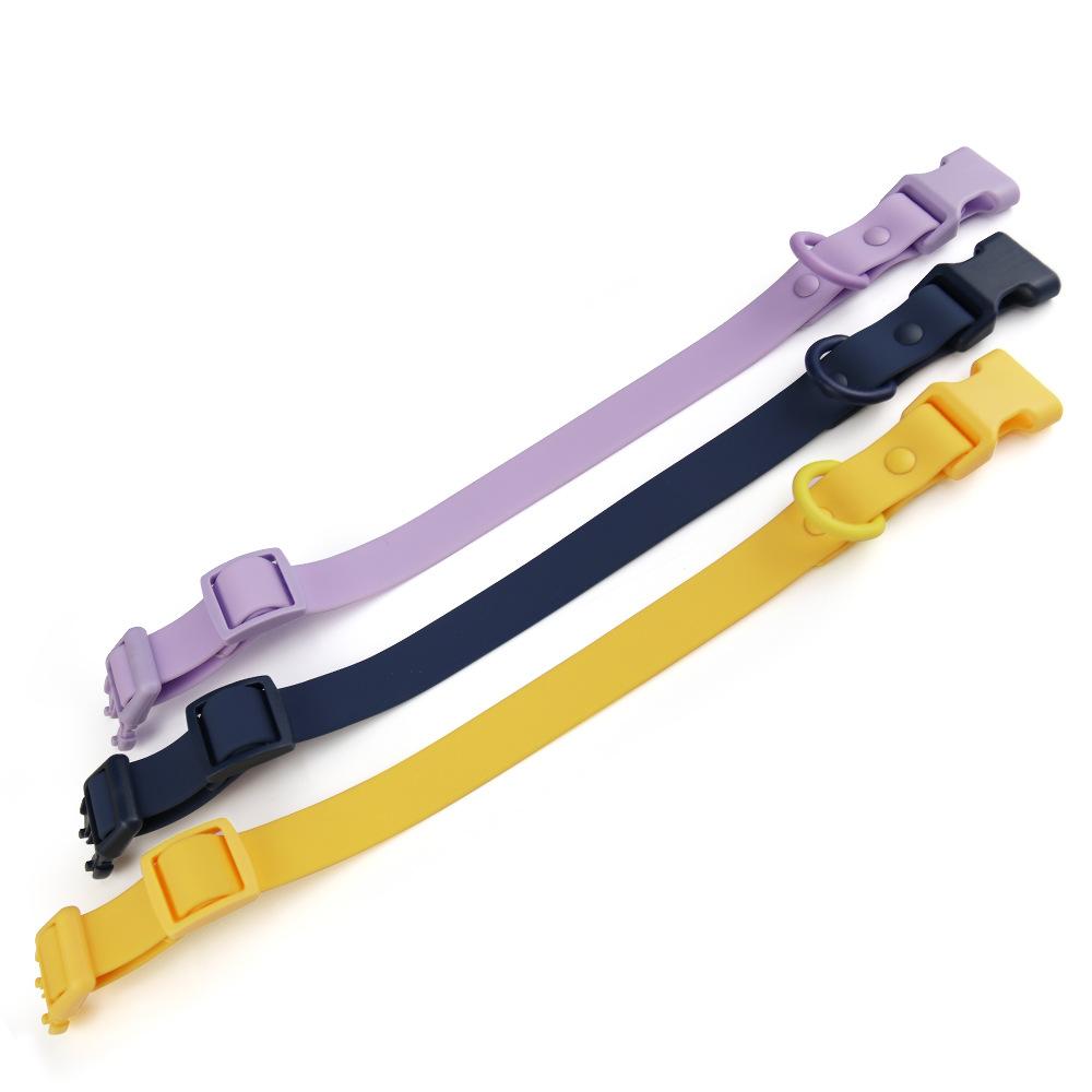 Водонепроницаемый ошейник для собак Macaron Color Регулируемый ошейник для домашних животных из ПВХ с прорезиненной тесьмой, прочный и долговечный для маленьких, средних и больших собак