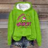 Women's Fashion Casual Long Sleeve Christmas Printed Flannel Top Hooded Sweatshirt