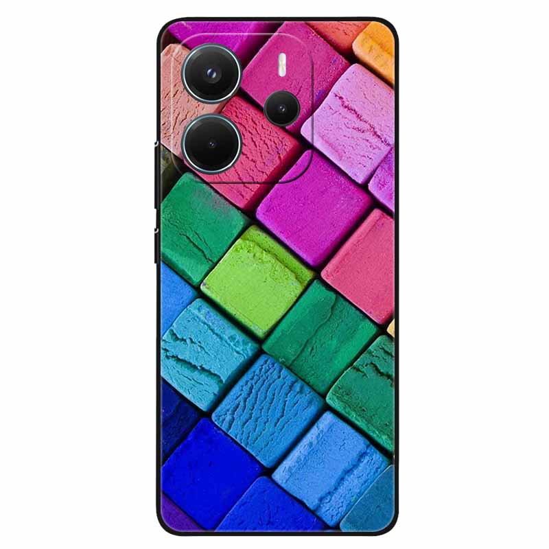 For Redmi Note 14 4G Case Marble Soft TPU Black Phone Cases for Xiaomi Redmi Note 14 5G Global Silicon Cover On Note14 2025 Capa